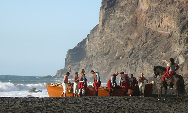 dreharbeiten an der playa inglés